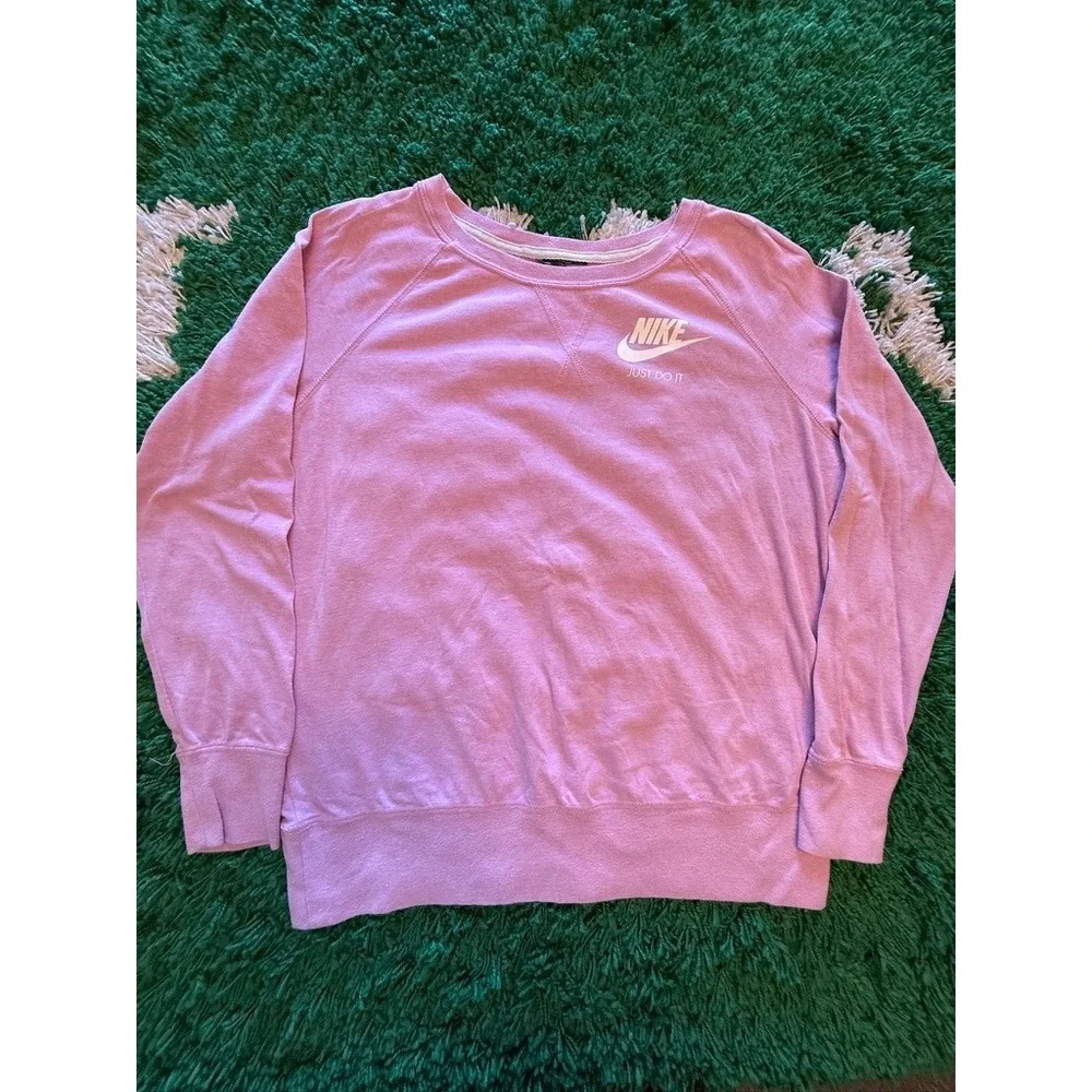 Nike Sweatshirt Womens L Purple Excellent Just Do It Pullover 883725-629